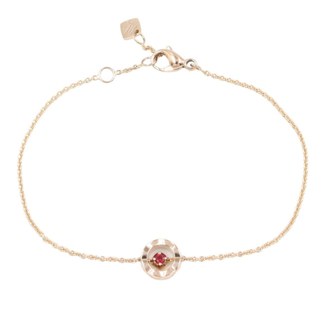 Chanel Coco Crush Ruby Bracelet, 18K Pink Gold (PG), Ruby, Women's, Gold/Red Tone, J13044: --- Catalog ---Category: SizeLength: 14.5cm - 15.5cm / 5.7'' - 6.1''Category: DesignType: Charm braceletColor: Pink goldStone: RubyGender: WomenMaterial: Pink gold (18K)Stone Color: Red colorCategory: