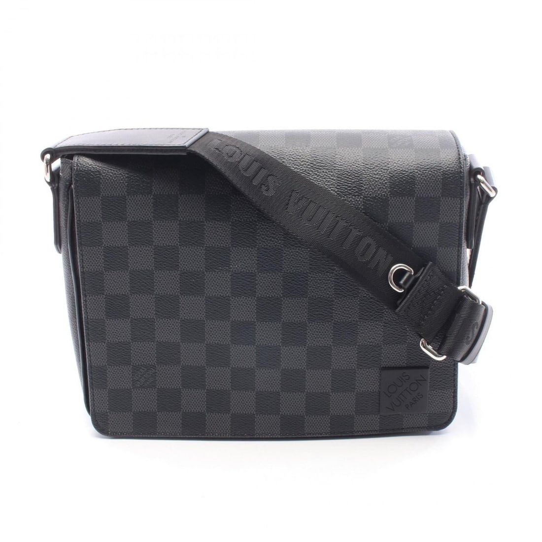 Louis Vuitton District PM NV3 Damier Graphite Messenger Bag Shoulder Handbag Coated Canvas Leather: --- Catalog ---Category: SizeSize (HxWxD): 21cm x 25cm x 6cm / 8.26'' x 9.84'' x 2.36''Category: DesignType: Handbag, Messenger bag, Shoulder bagColor: BlackGender: MenMaterial: Coated canvas , Leathe