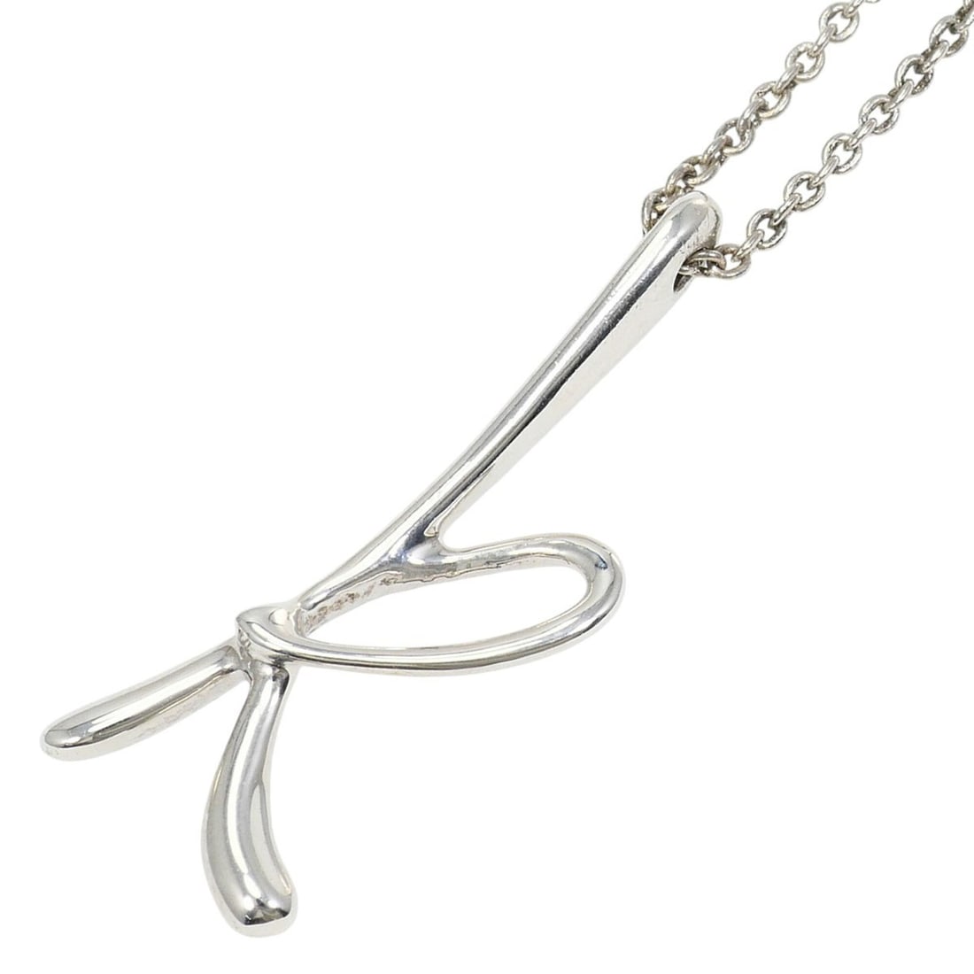 Tiffany & Co. Letter Silver Necklace, Total Weight 2.3g, 42cm, Like New Condition.: --- Catalog ---Category: SizePendant Size: 25mm x 10mm / 0.98'' x 0.39''Neck Circumference: 42 cm / 16.53''Category: DesignGender: WomenMaterial: Silver 925Necklace Type: NecklaceCategory: GeneralBran