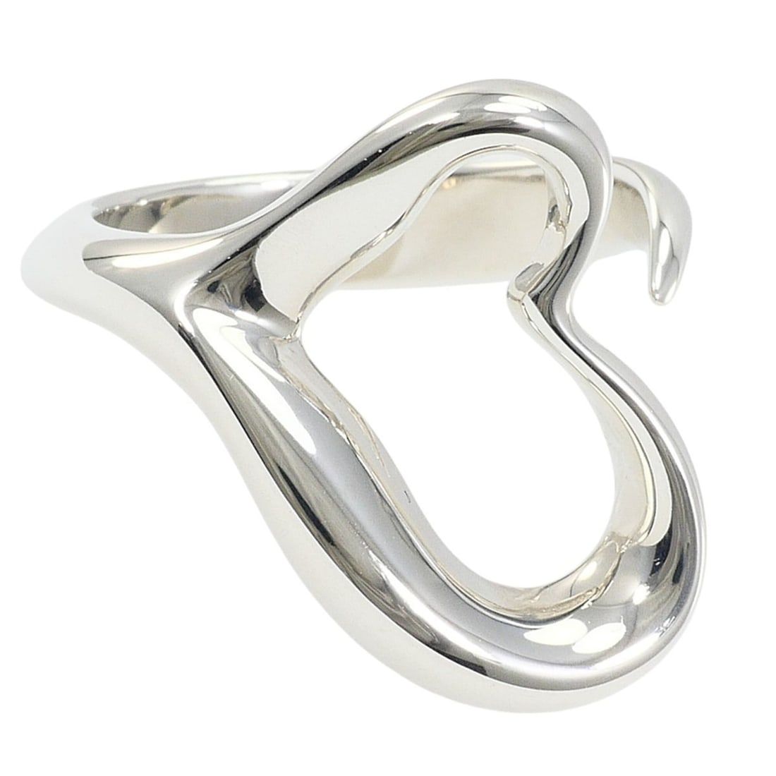 Tiffany & Co. Open Heart Silver Ring, Total Weight 5.7g, Like New Condition.: --- Catalog ---Category: SizeJP Size: 9.5US Size: 5Category: DesignType: Band ringGender: WomenMaterial: Silver 925Category: GeneralBrand: Tiffany--- Item List ---Section: ConditionRanking: Rank S Use