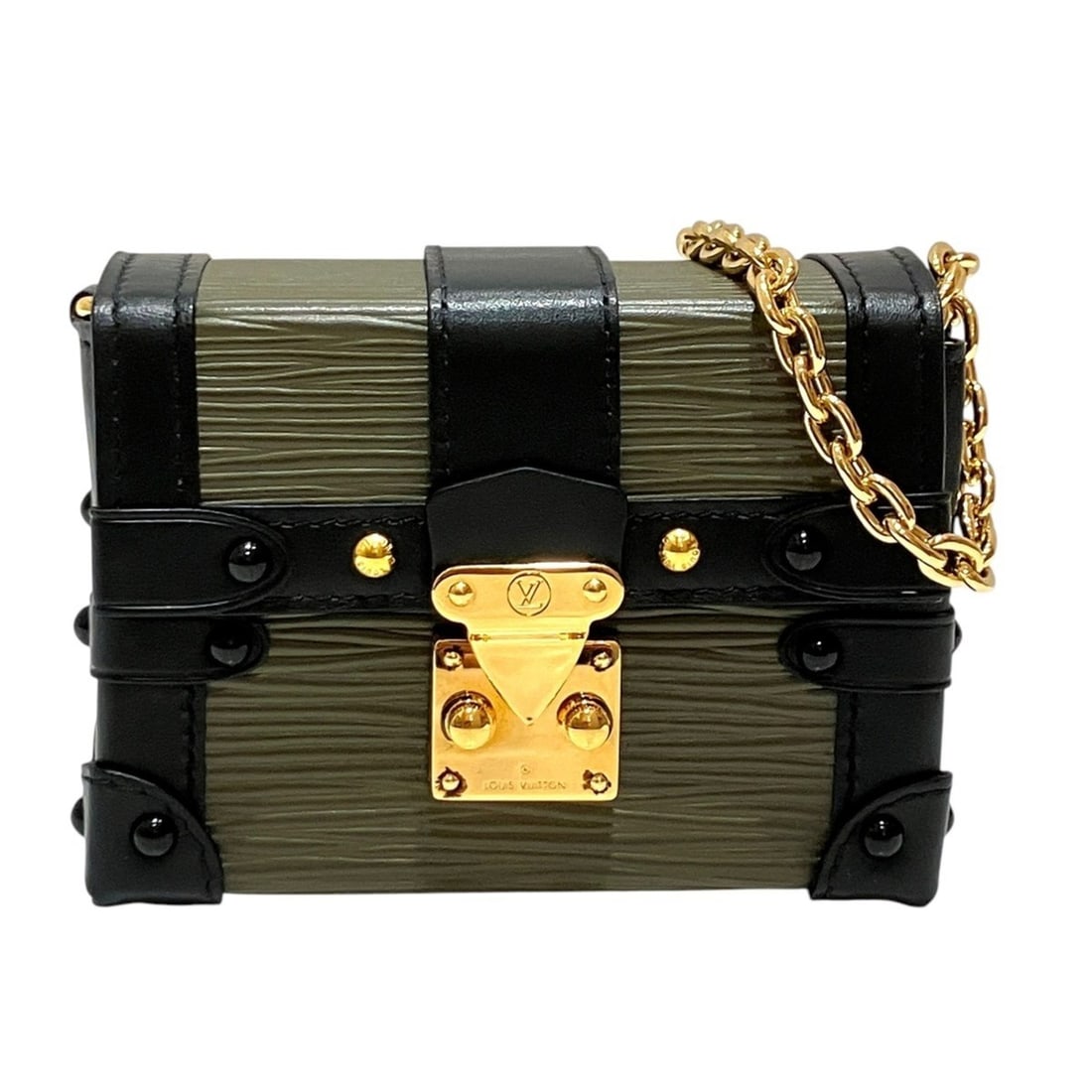 Louis Vuitton Portefeuille Trunk Mini Shoulder Bag, Epi Leather: --- Catalog ---Category: SizeSize (HxWxD): 10.8cm x 8cm x 3.5cm / 4.25'' x 3.14'' x 1.37''Category: DesignType: Shoulder bagColor: Black, KhakiGender: Women,MenMaterial: Leather Category: GeneralBrand