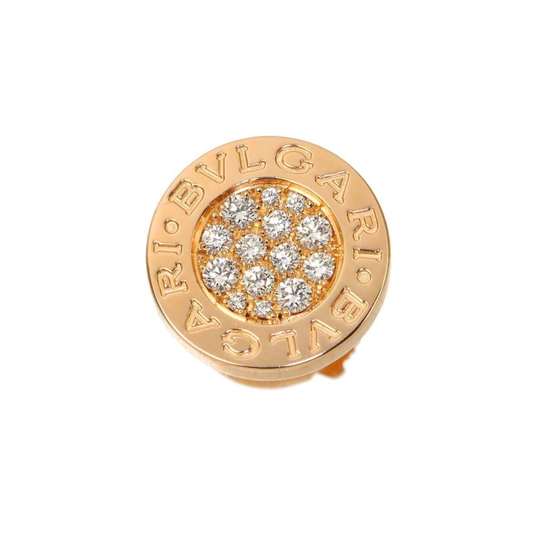 Bvlgari Bulgari Diamond Earring, 18K Pink Gold (750), Single Earring (Pierced): --- Catalog ---Category: SizeSize (HxWxD): 9.70mm x 9.70mm / 0.38'' x 0.38''Category: DesignType: Stud earringsGender: WomenMaterial: Pink gold (18K)Single earring: YesCategory: GeneralBrand: Bvlgari-