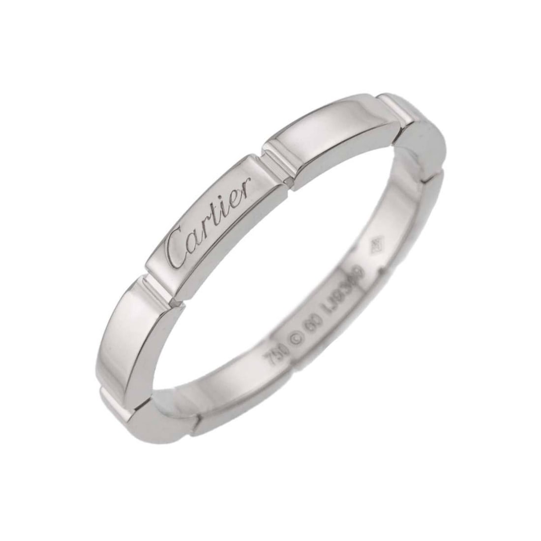 Cartier Maillon Panthère Ring #60, 18K WG (White Gold 750): --- Catalog ---Category: SizeUS Size: 10Brand Size: 60Category: DesignType: Band ringGender: MenMaterial: White gold (18K)Category: GeneralBrand: Cartier--- Item List ---Section: ConditionRanking: Ran