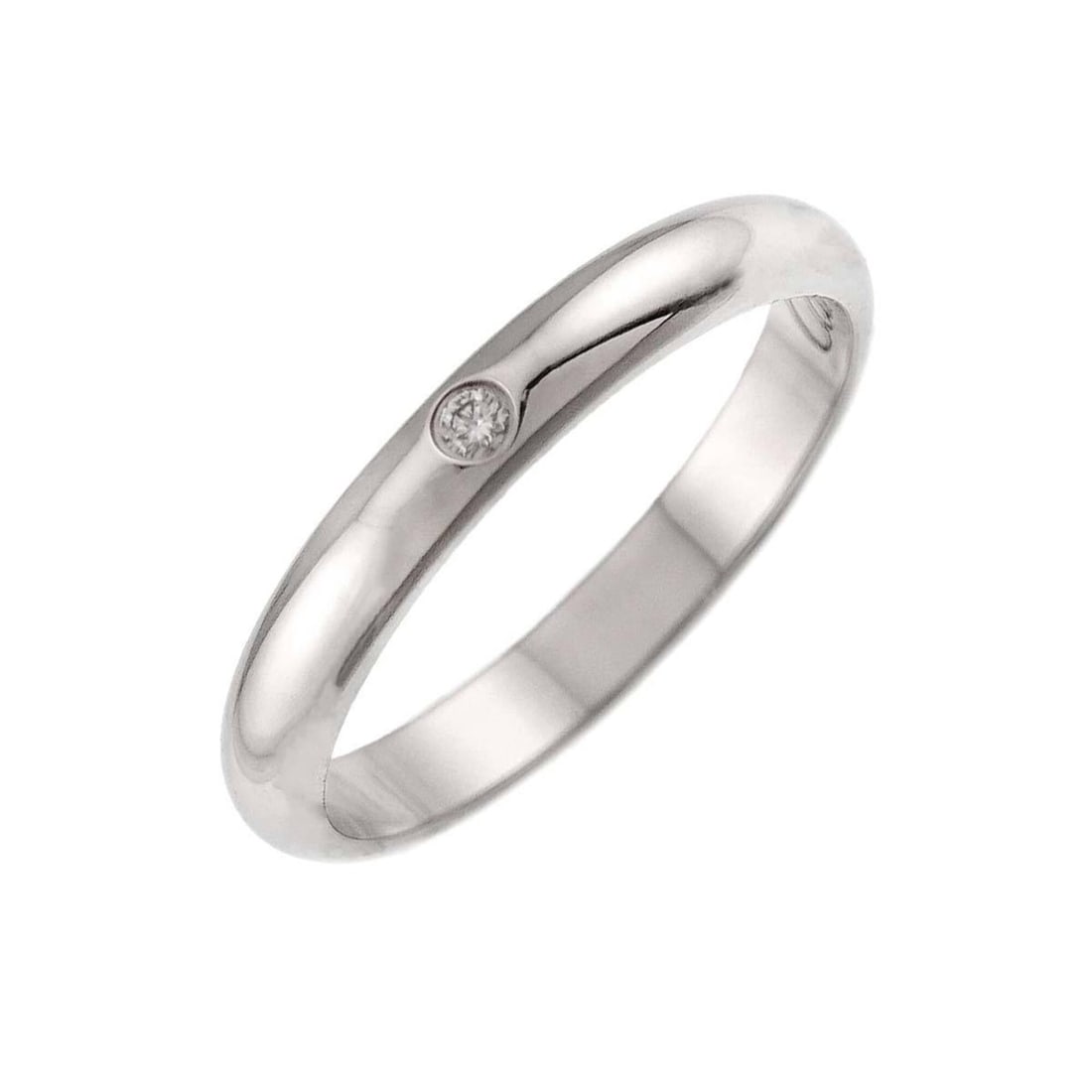 Cartier 1895 Classic #46 Ring with 1 Diamond, Platinum, 2.5mm Wide.: --- Catalog ---Category: SizeUS Size: 3.5Brand Size: 46Category: DesignType: Band ringGender: WomenMaterial: Platinum 950Category: GeneralBrand: Cartier--- Item List ---Section: ConditionRanking: Rank