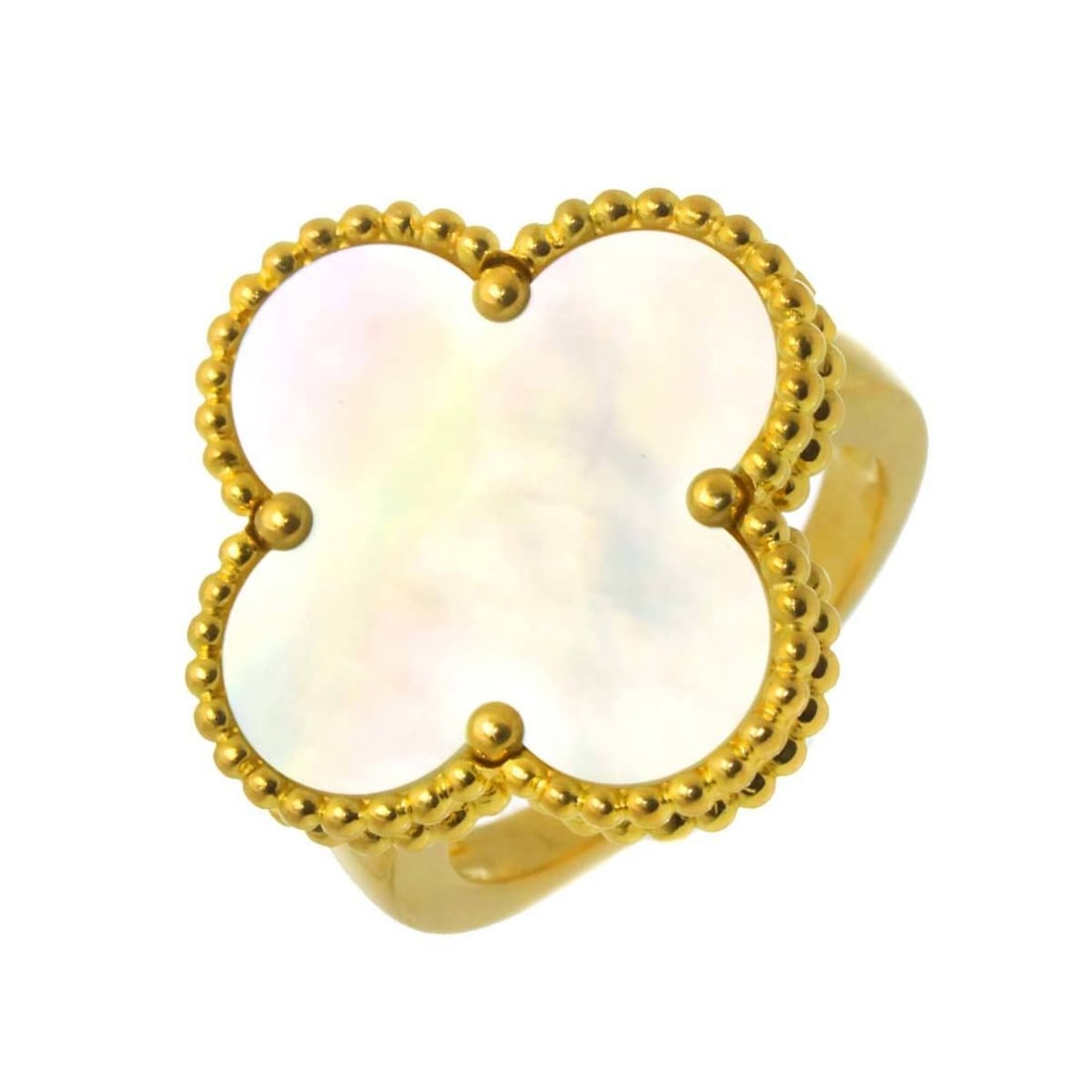 Van Cleef & Arpels Magic Alhambra #50 Ring, Shell, 18K YG Yellow Gold 750 (1 of 12)