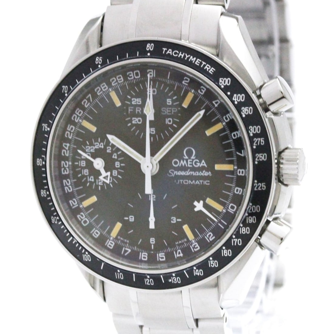 OMEGA Speedmaster Mark 40Steel Automatic Mens Watch 3520.50 Polished: --- Catalog ---Category: SizeCase Diameter: 39mm / 1.54''Category: DesignType: WristwatchStyle: SportGender: MenColor (Dial): BlackMaterial (Band): Stainless steelMaterial (Case): Stainless steelCateg