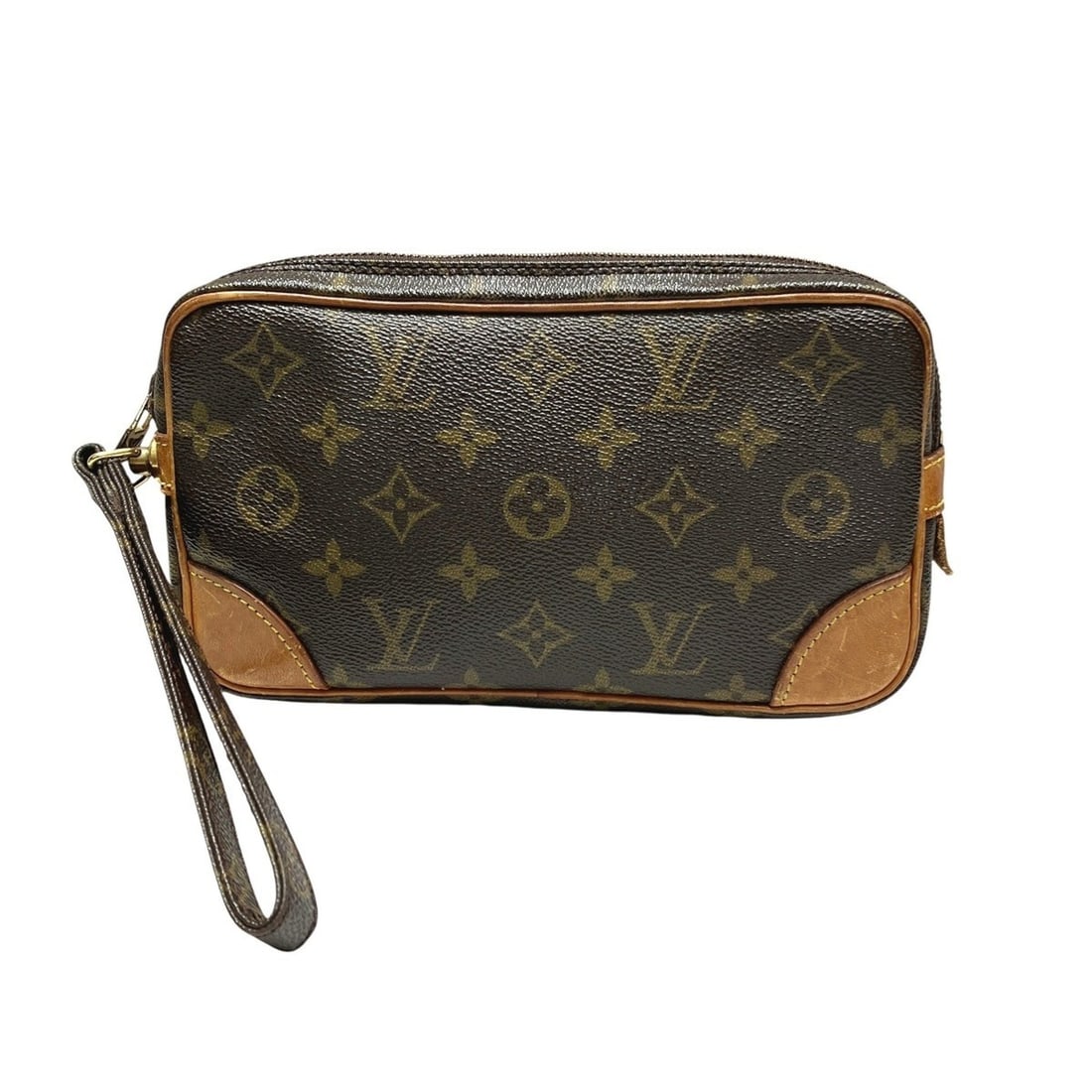Louis Vuitton Marly Dragonne PM Clutch Bag, Monogram Canvas, M51827: --- Catalog ---Category: SizeSize (HxWxD): 13cm x 22cm x 4cm / 5.11'' x 8.66'' x 1.57''Handle Length: 17cm / 6.69''Category: DesignType: Clutch bagColor: BrownGender: WomenClosure: ZipperMaterial: Mon
