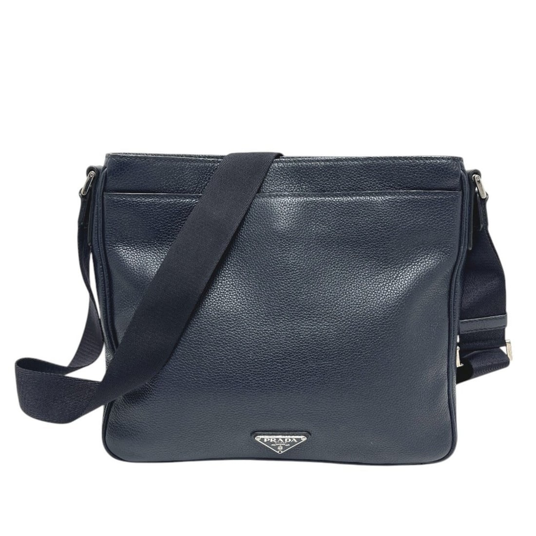 PRADA VA1034 Triangle Logo Bag, Handbag, Crossbody Shoulder Leather, Men's, Blue: --- Catalog ---Category: SizeSize (HxWxD): 27cm x 30cm x 7cm / 10.62'' x 11.81'' x 2.75''Category: DesignType: Handbag, Shoulder bagColor: BlueGender: MenMaterial: Leather Category: GeneralMPN: VA1034