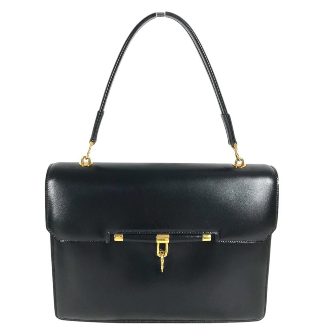 HERMES Vintage Paroniere Handbag with Gold Hardware, Box Calf Leather, Black, Men's and Women's.: --- Catalog ---Category: SizeSize (HxWxD): 19cm x 26cm x 8cm / 7.48'' x 10.23'' x 3.14''Category: DesignType: HandbagColor: BlackGender: Men,WomenMaterial: Leather Category: GeneralBrand: HermesCountr