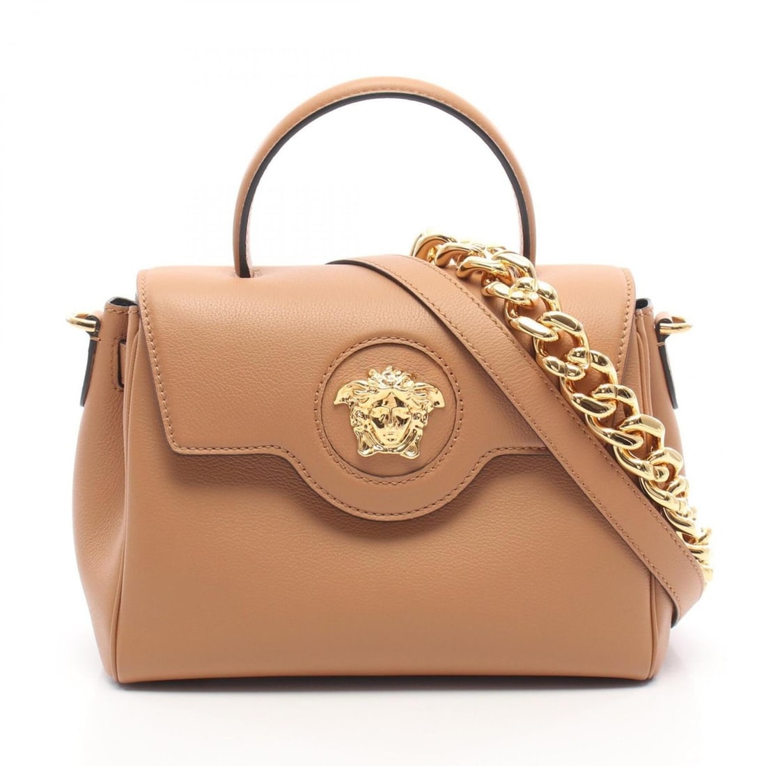 Versace x Fendi La Medusa Top Handle 2-Way Handbag, Leather, Women's, Brown: --- Catalog ---Category: SizeSize (HxWxD): 19.5cm x 25cm x 12cm / 7.67'' x 9.84'' x 4.72''Category: DesignType: HandbagColor: BrownGender: WomenMaterial: Leather Category: GeneralBrand: Versace--- Ite