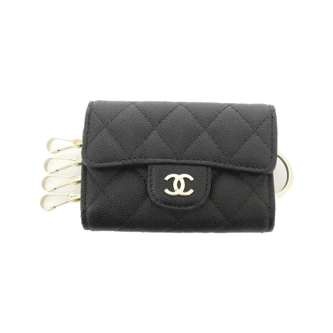 Chanel Timeless Classic Line AP0222 Key Case: --- Catalog ---Category: DesignType: KeycaseColor: BlackGender: Men,WomenMaterial: Grained Calfskin Category: GeneralMPN: AP0222Brand: ChanelCategory: Physical PropertiesSize (HxWxD): 7cm x 11cm x