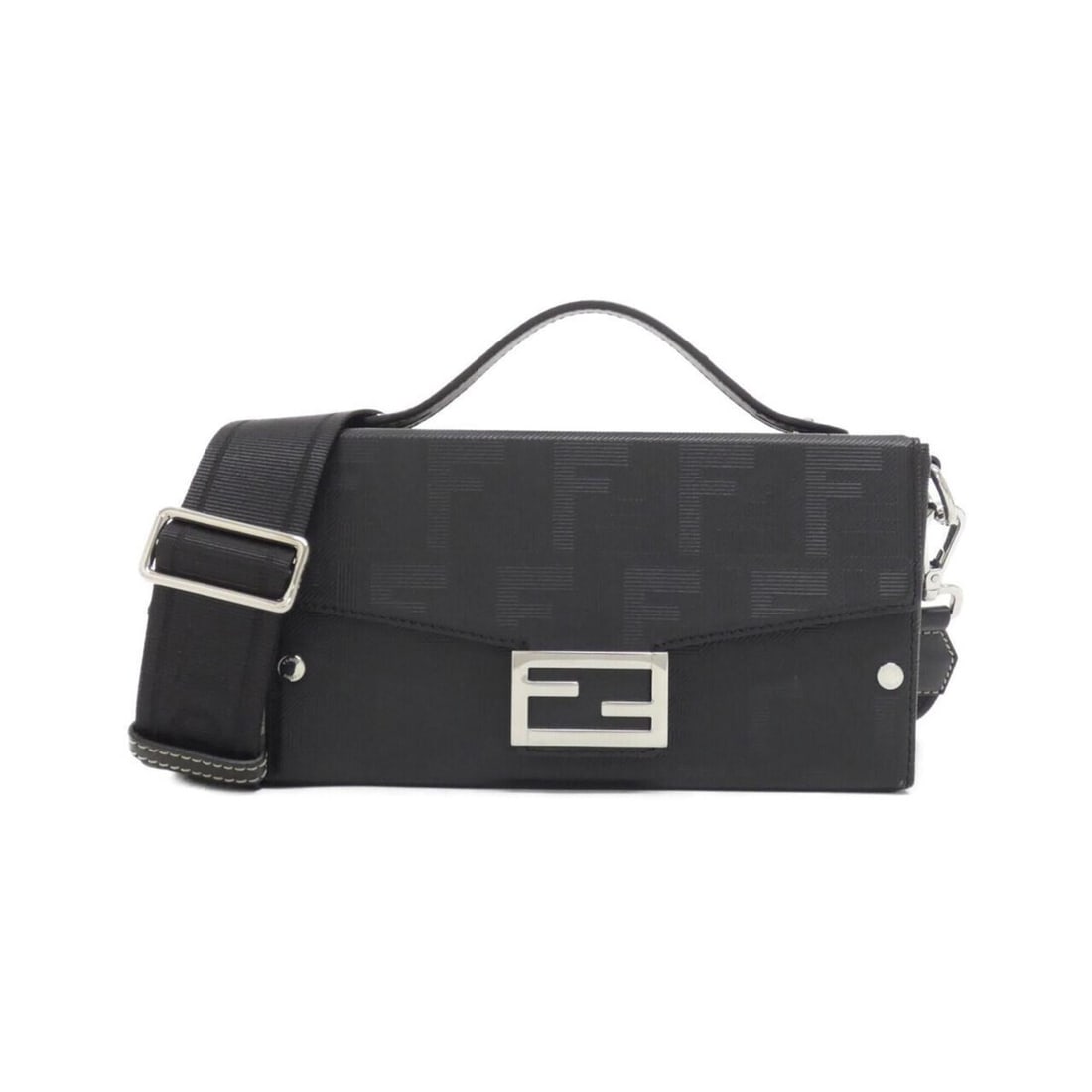 Fendi Baguette Soft Trunk 7VA565 AJF4 Handbag: --- Catalog ---Category: SizeSize (HxWxD): 11cm x 21cm x 6cm / 4.33'' x 8.26'' x 2.36''Category: DesignType: HandbagColor: BlackGender: Men,WomenMaterial: Leather Hardware Color: SilverLeather/Fur