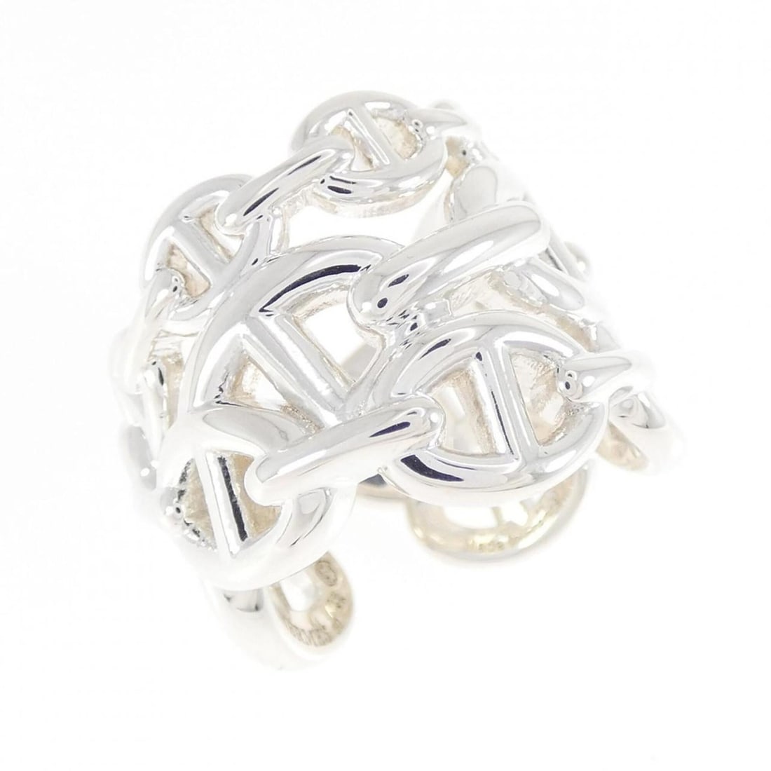 Hermes Hermès Chaine d'Ancre Enchainée Ring: --- Catalog ---Category: SizeWidth: 18.9mm / 0.74''Weight: 14g / 0.49oz.JP Size: 10US Size: 5.5Brand Size: 50Category: DesignType: Band ringMetal: SilverGender: WomenMetal Purity: Silver925Category: G