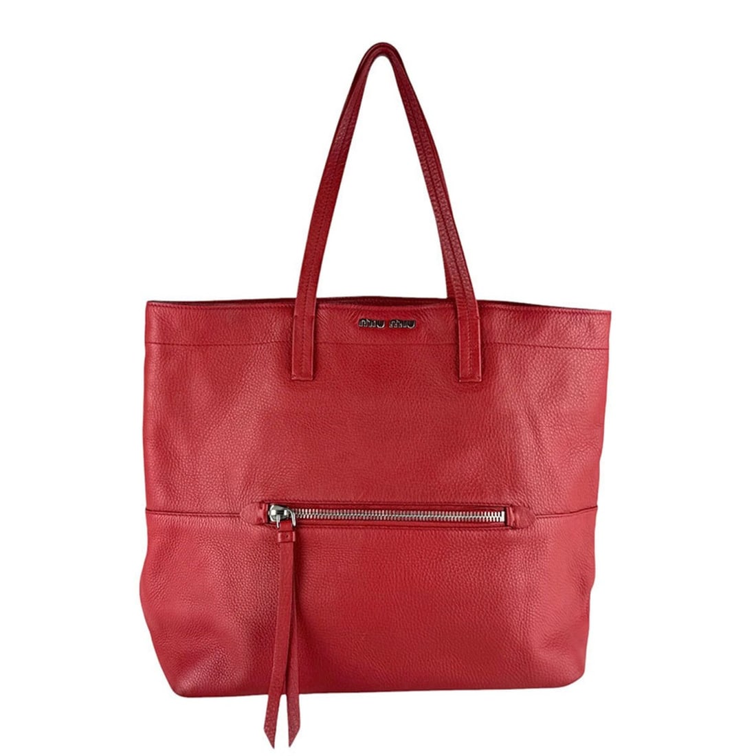 Miu Miu Miu handbag, leather, red, women's, z10227: --- Catalog ---Category: SizeSize (HxWxD): 34cm x 34cm x 13cm / 13.38'' x 13.38'' x 5.11''Category: DesignType: HandbagColor: Red colorGender: WomenMaterial: Leather Category: GeneralBrand: Miu