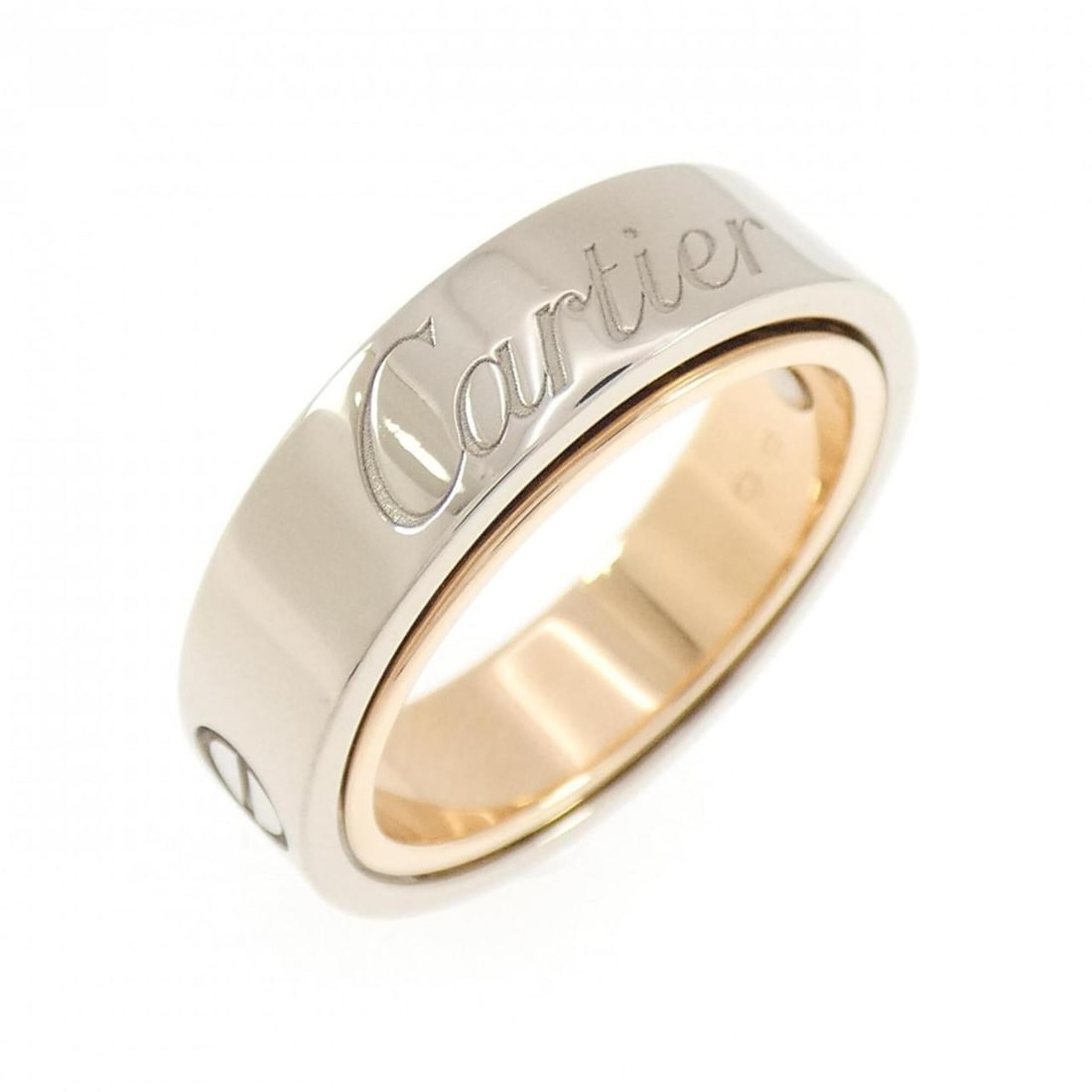 Cartier Love Secret Ring, 2005 Christmas Limited Edition Ring: --- Catalog ---Category: SizeWidth: 5.6mm / 0.22''Weight: 11.1g / 0.39oz.JP Size: 14US Size: 7Category: DesignType: Band ringGender: WomenMaterial: Pink gold (18K), White gold (18K)Category: