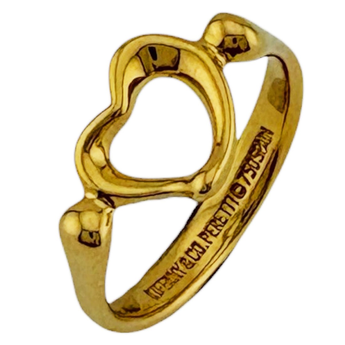 Tiffany & Co. Open Heart Ring, 18K Yellow Gold, Women's Ring.: --- Catalog ---Category: SizeJP Size: 8US Size: 4.5Category: DesignType: Band ringColor: GoldGender: WomenMaterial: Yellow gold (18K)Category: GeneralBrand: Tiffany--- Item List ---Section: ConditionR