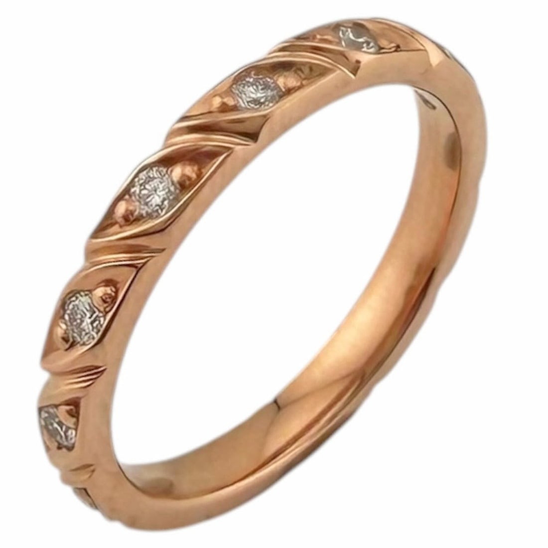 Chaumet Torsade Ring, 18K Pink Gold, Diamond, Women's Ring: --- Catalog ---Category: SizeJP Size: 9.5US Size: 5Category: DesignType: Band ringColor: Pink goldGender: WomenMaterial: Pink gold (18K)Category: GeneralBrand: Chaumet--- Item List ---Section: Conditi