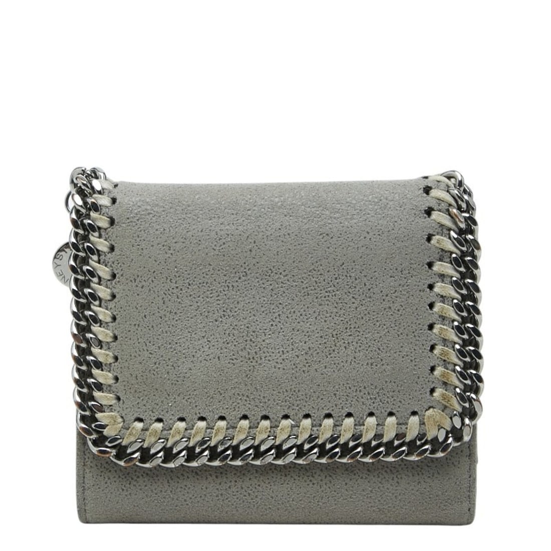 Stella McCartney Falabella Tri-fold Wallet, Gray, Polyester Leather, Women's: --- Catalog ---Category: SizeSize (HxWxD): 10cm x 11.5cm x 1.5cm / 3.93'' x 4.52'' x 0.59''Category: DesignType: Wallet (tri-fold)Color: GrayGender: WomenMaterial: Polyester Category: GeneralBrand: St