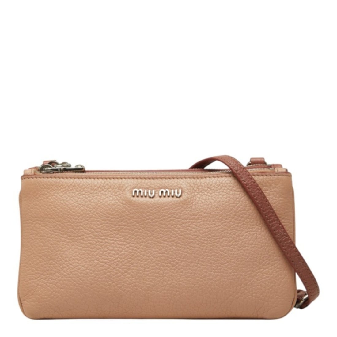 Miu Miu Miu Chain Shoulder Bag, Pink, Silver Leather, Metal, Women's: --- Catalog ---Category: SizeSize (HxWxD): 11cm x 20.5cm x 2.5cm / 4.33'' x 8.07'' x 0.98''Category: DesignType: Shoulder bagColor: PinkGender: WomenMaterial: Leather , Metal Category: GeneralBrand: M