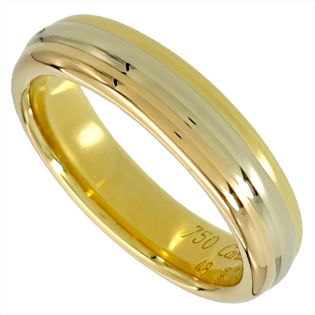 Cartier Vendôme Louis Ring, Size #48, 18K Yellow Gold (5.3g), Pink (18K White Gold), 3 Colors (1 of 15)