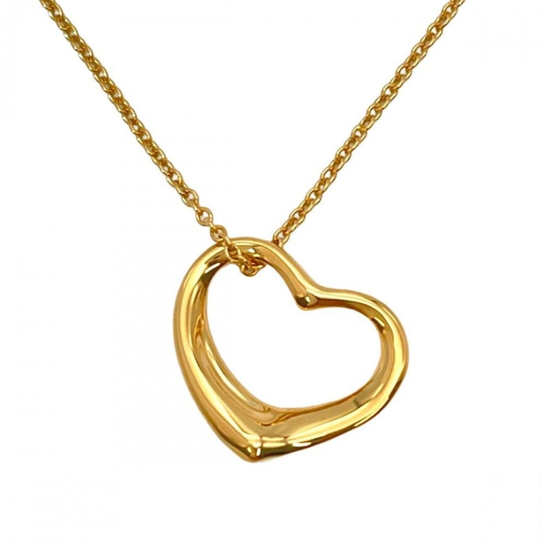 Tiffany & Co. Open Heart Necklace, Yellow Gold, Women's: --- Catalog ---Category: SizePendant Size: 12mm x 15mm / 0.47'' x 0.59''Neck Circumference: 40.5 cm / 15.94''Category: DesignGender: WomenMaterial: Yellow gold (18K)Necklace Type: NecklaceCategory: Ge