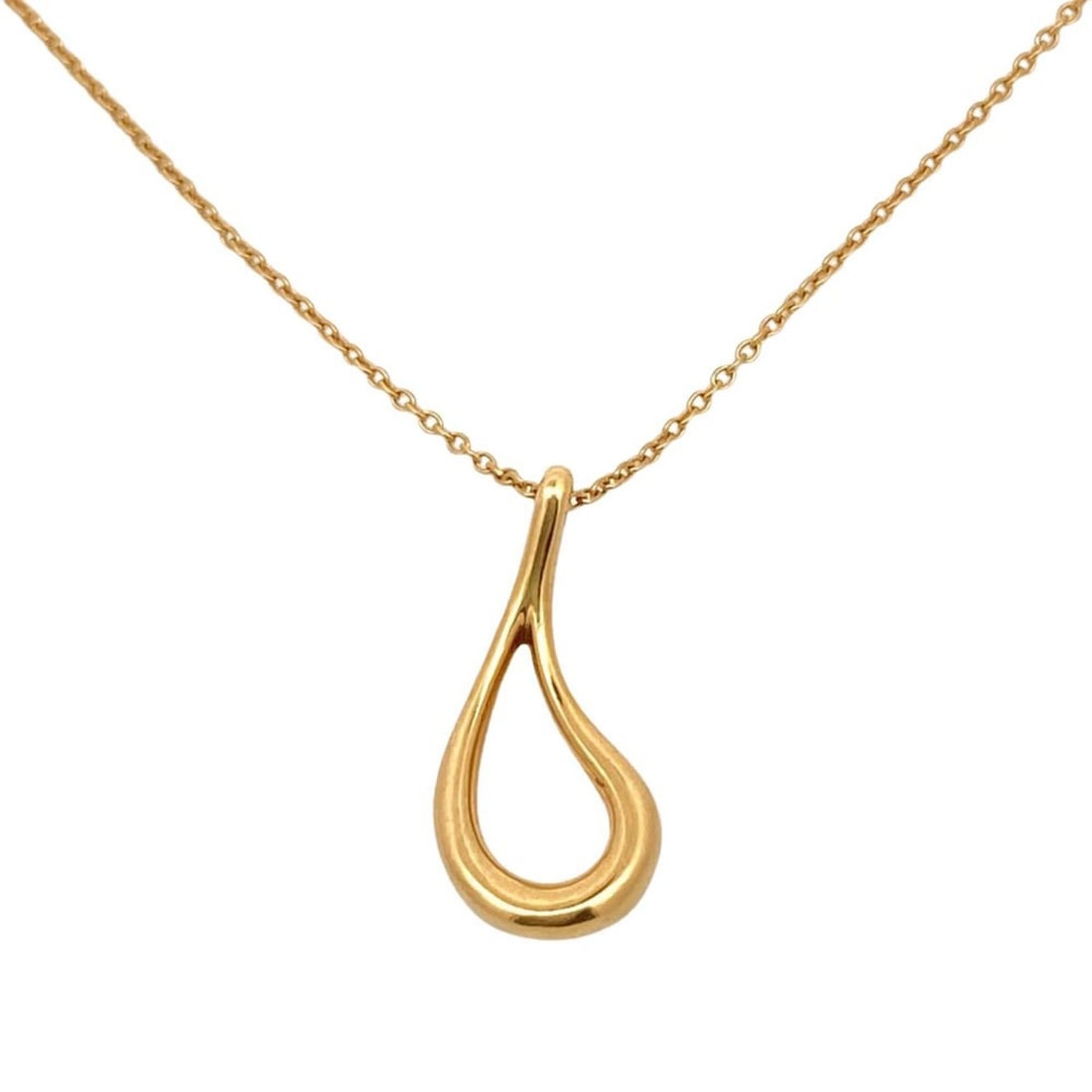 Tiffany & Co. Open Teardrop Necklace, 18K Yellow Gold, 1.9g, Women's.: --- Catalog ---Category: SizePendant Size: 20mm x 7mm / 0.78'' x 0.27''Neck Circumference: 40.5 cm / 15.94''Category: DesignGender: WomenMaterial: Yellow gold (18K)Necklace Type: NecklaceCategory: Gen