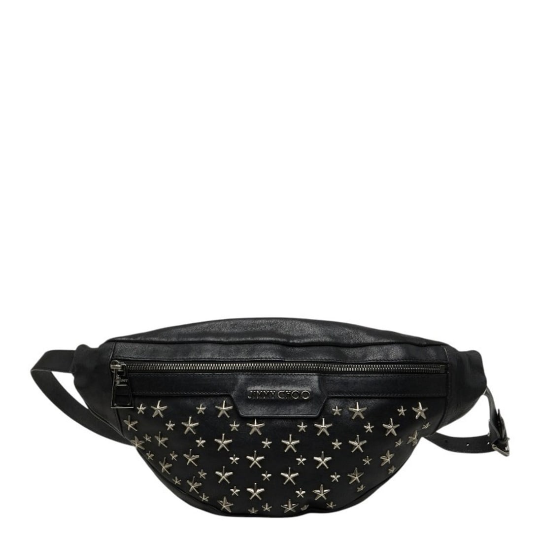 Jimmy Choo Star Studded Delhi Body Bag Waist Black Leather Women's JIMMY CHOO: --- Catalog ---Category: SizeSize (HxWxD): 19cm x 41cm x 7cm / 7.48'' x 16.14'' x 2.75''Category: DesignType: Sling bagColor: BlackGender: WomenMaterial: Leather Category: GeneralBrand: Jimmy Choo--- 