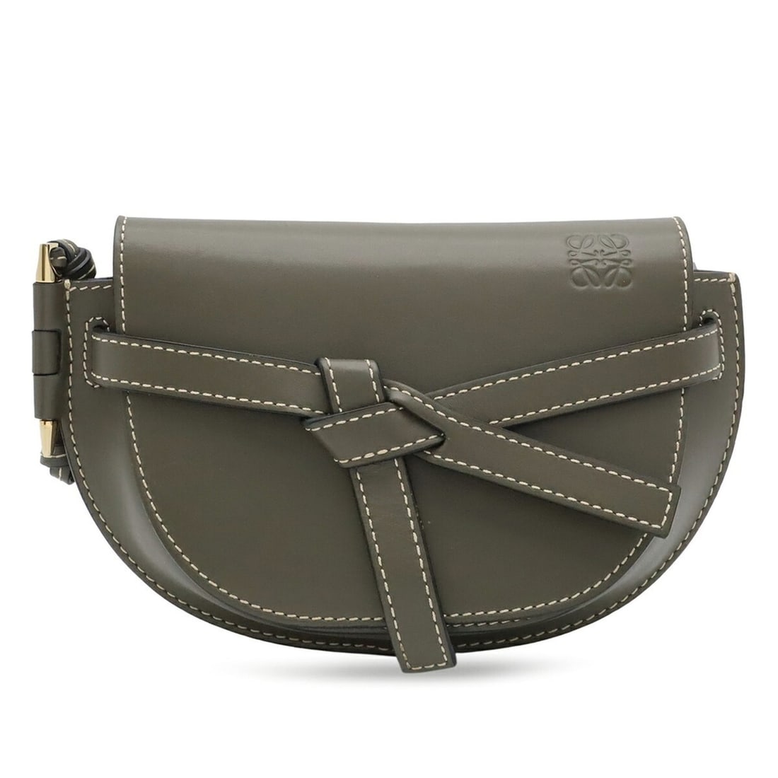 LOEWE Mini Gate Bum Bag Waist Pouch Body Crossbody Leather Khaki 321.54.Z58 (1 of 11)