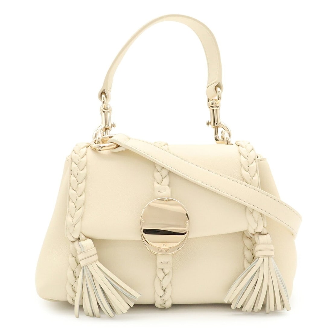 Chloé Chloe Penelope Mini Handbag, One-Handle Shoulder Bag, Leather, Ivory: --- Catalog ---Category: SizeSize (HxWxD): 14cm x 20cm x 9cm / 5.51'' x 7.87'' x 3.54''Category: DesignType: Handbag, Shoulder bagColor: IvoryGender: WomenMaterial: Leather Category: GeneralBrand: Chl
