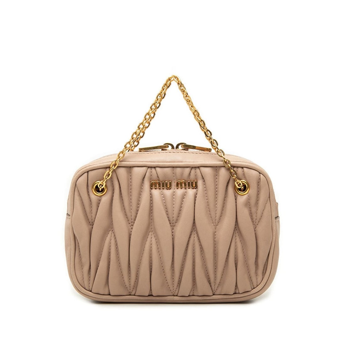 Miu Miu Miu Matelassé Handbag Pouch Jewelry Case Accessory Beige Leather Women's MIUMIU: --- Catalog ---Category: SizeSize (HxWxD): 10.5cm x 15.5cm x 3.5cm / 4.13'' x 6.1'' x 1.37''Category: DesignType: Handbag, PouchColor: BeigeGender: WomenMaterial: Leather Category: GeneralBrand: Miu M