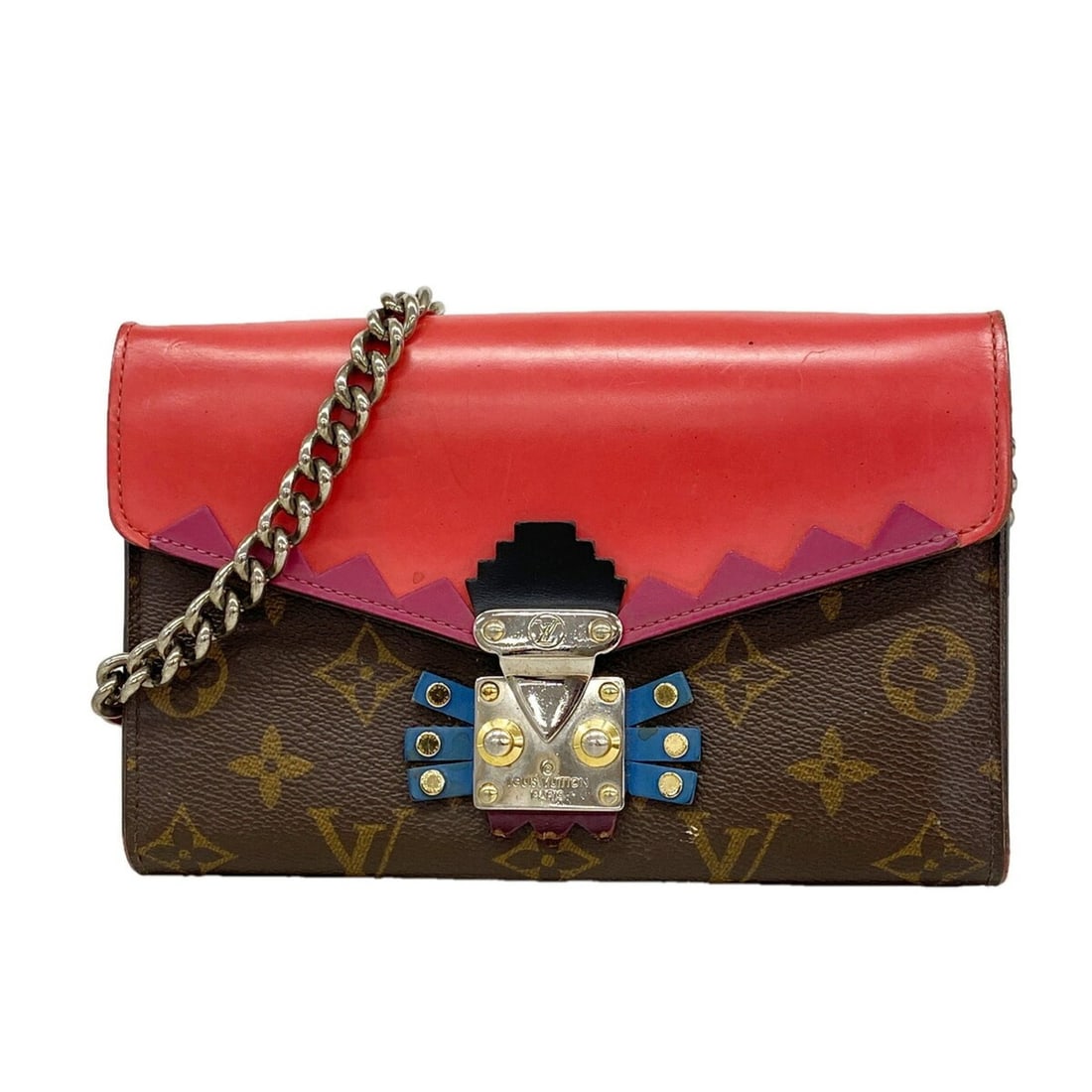 Louis Vuitton Monogram Totem Portefeuille Twist Chain Wallet, M61488, Brown Flamingo, Women's,: --- Catalog ---Category: SizeSize (HxWxD): 12.5cm x 18.5cm x 3.5cm / 4.92'' x 7.28'' x 1.37''Category: DesignType: Chain/Shoulder walletColor: BrownGender: WomenCategory: GeneralMPN: M61488Brand: Loui