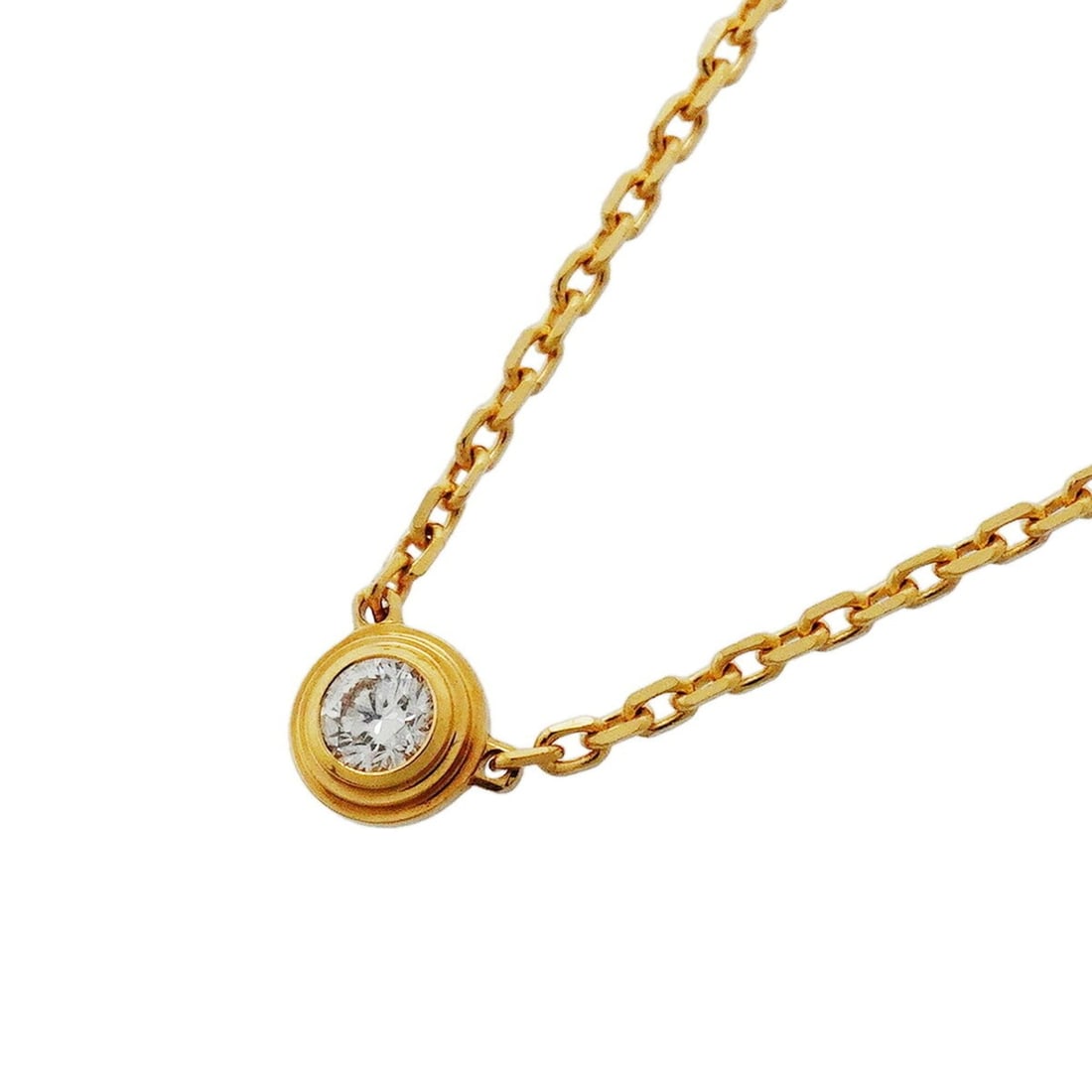 Cartier Damour XS Necklace, 1PD, 18K Yellow Gold, Diamond, Women's: --- Catalog ---Category: SizePendant Size: 3.7mm x 3.6mm / 0.14'' x 0.14''Neck Circumference: 38 cm - 41 cm / 14.96'' - 16.14''Category: DesignStone: DiamondGender: WomenMaterial: Yellow gold (18K)Nec