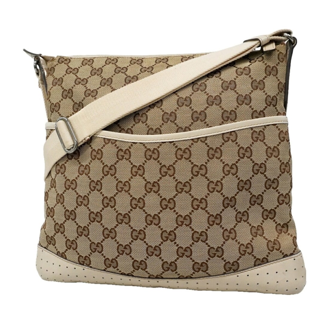 Gucci GG Canvas Shoulder Bag 145857 Beige Women's P3496305: --- Catalog ---Category: SizeSize (HxWxD): 28.5cm x 31cm x 1.5cm / 11.22'' x 12.2'' x 0.59''Category: DesignType: Shoulder bagColor: BeigeGender: WomenMaterial: Canvas Hardware Color: SilverCategory: 