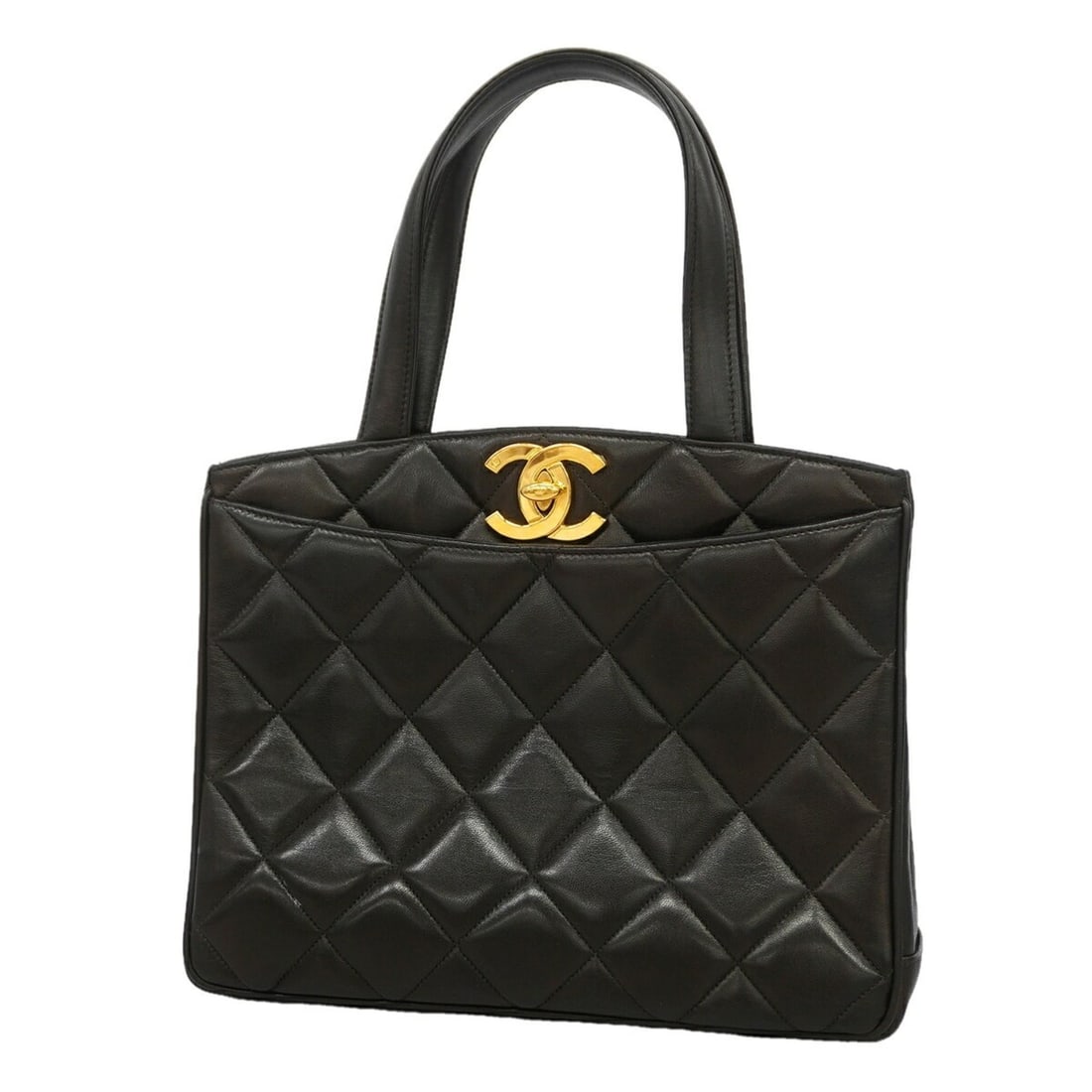 Chanel Matelassé Lambskin Tote Bag, Black, Women's: --- Catalog ---Category: SizeSize (HxWxD): 23cm x 27.5cm x 8cm / 9.05'' x 10.82'' x 3.14''Category: DesignType: Tote bagColor: BlackGender: WomenMaterial: Leather Hardware Color: GoldLeather/Fur Type: