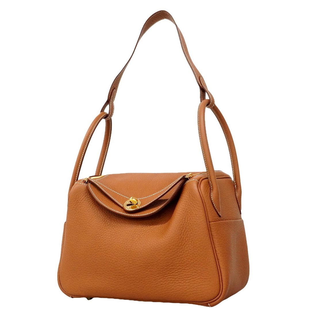 Hermes Lindy 26 Handbag, Taurillon Clemence Leather, Gold, K Stamp, 2-way Bag for Women: --- Catalog ---Category: SizeSize (HxWxD): 17.5cm x 26cm x 14cm / 6.88'' x 10.23'' x 5.51''Category: DesignType: HandbagColor: GoldGender: WomenMaterial: Taurillon clemence leather Hardware Color: Gol