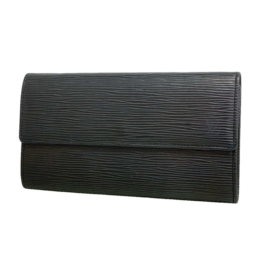 Louis Vuitton Epi Leather Long Wallet, Portemonnaie Credit Pochette, M63572, Noir (Women's)