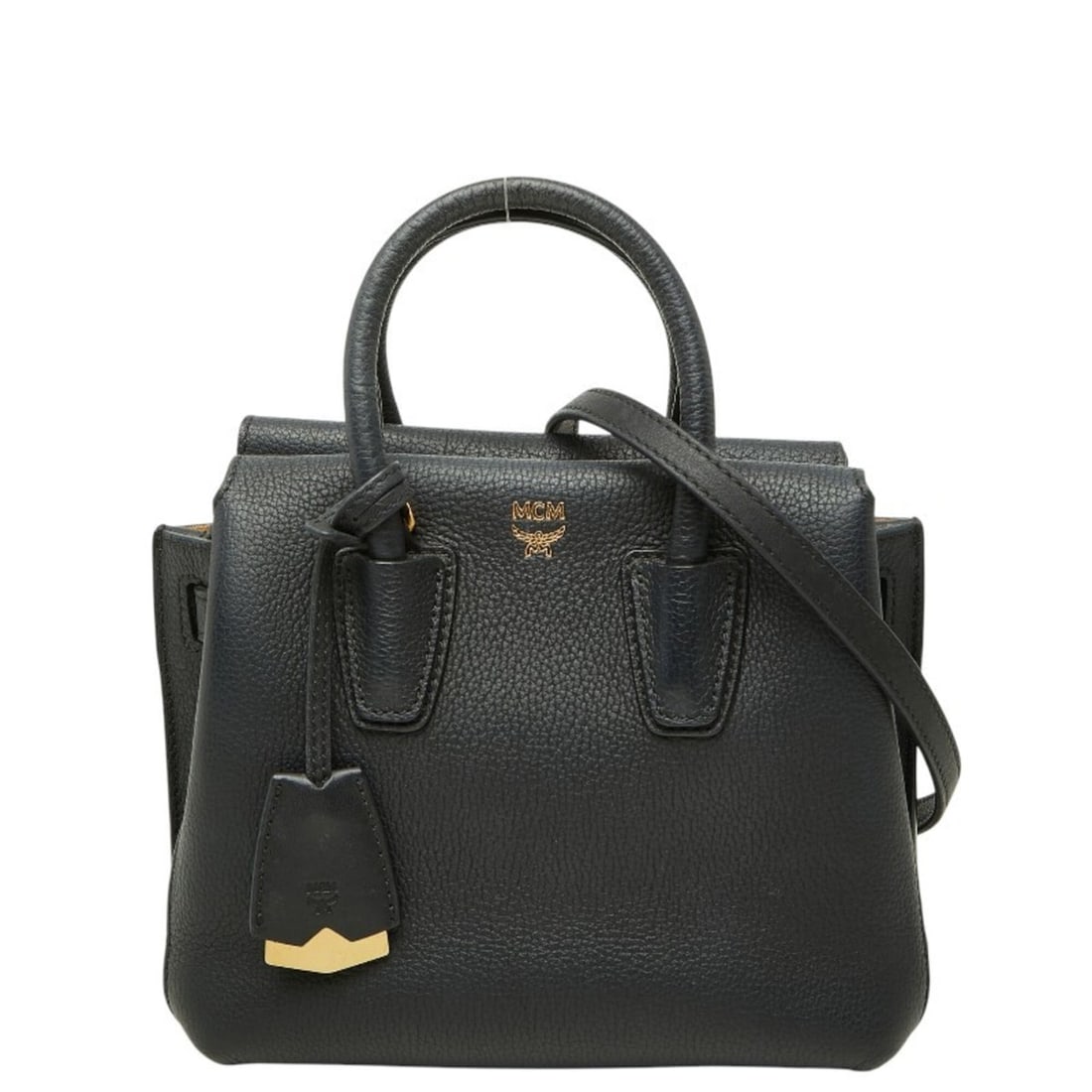 MCM Handbag Shoulder Bag 2WAY Black Leather Women's: --- Catalog ---Category: SizeStrap Drop: 63.5cm / 24.99''Handle Drop: 6.50cm / 2.56''Size (HxWxD): 16.5cm x 18.5cm x 11cm / 6.49'' x 7.28'' x 4.33''Category: DesignType: Handbag, Shoulder bagColor: Bl