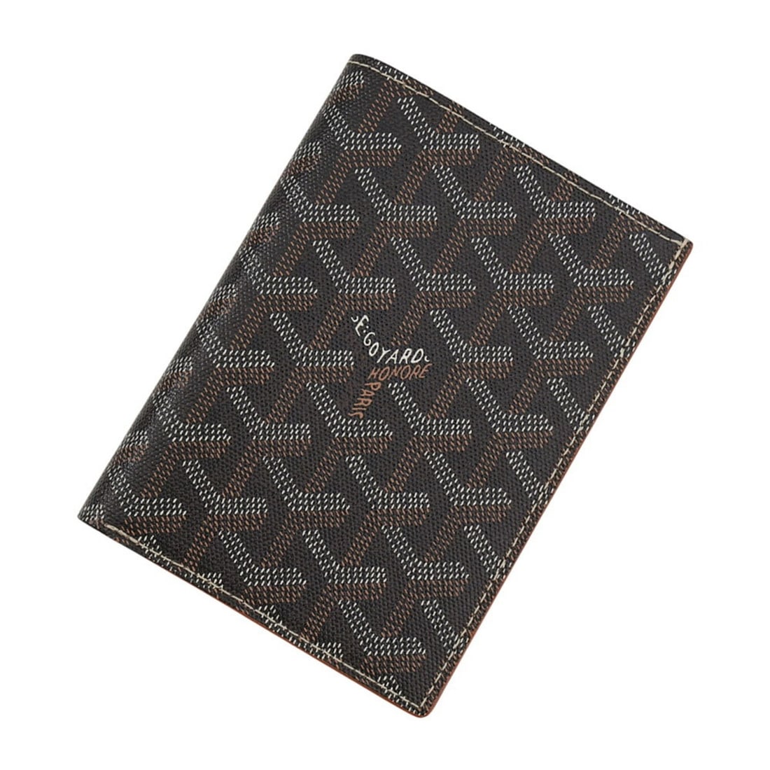 Goyard long wallet, leather, GOYARD herringbone pattern, black, wallet/coin case, WALLET