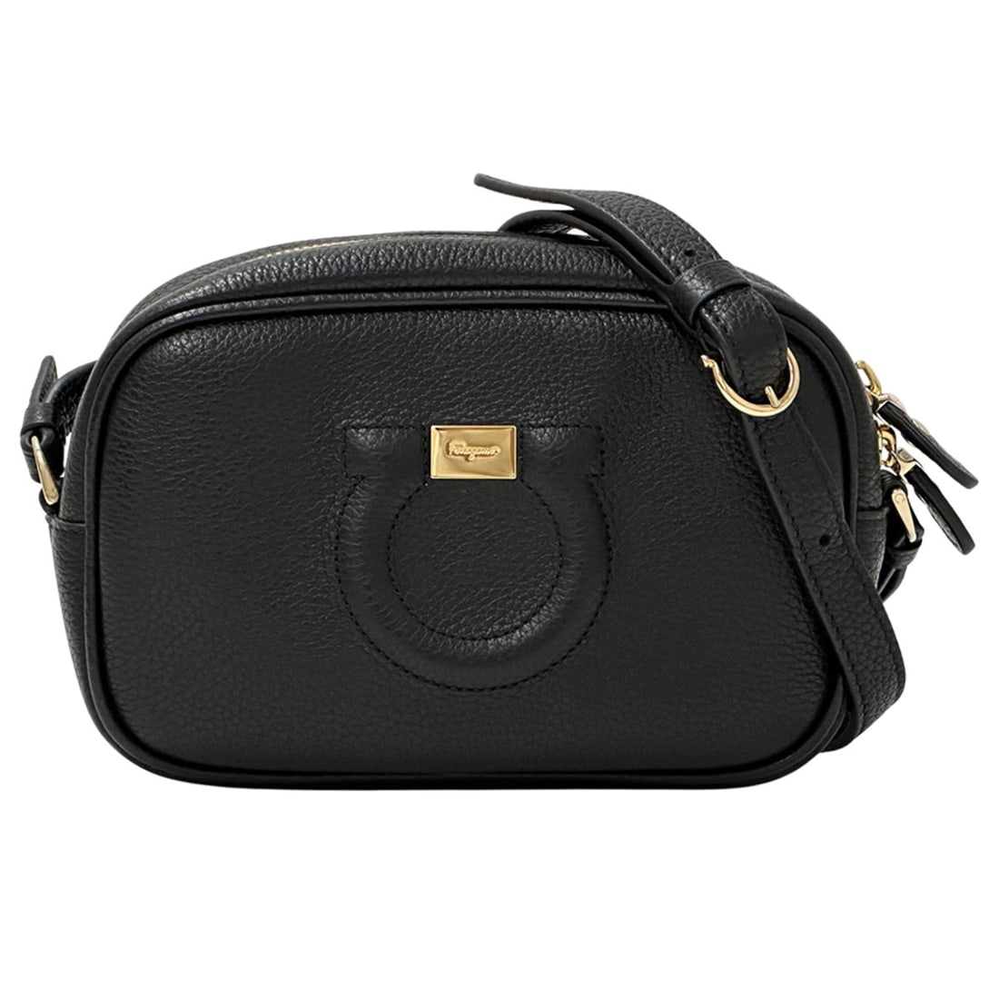 Salvatore Ferragamo Ferragamo handbag for women, brand name, Gancini design, shoulder bag, leather,: --- Catalog ---Category: SizeSize (HxWxD): 12cm x 17.5cm x 6cm / 4.72'' x 6.88'' x 2.36''Category: DesignType: Handbag, Shoulder bagColor: BlackGender: WomenMaterial: Leather Category: GeneralBrand: S
