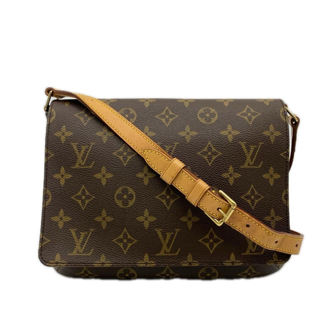 LOUIS VUITTON Monogram Musette Tango Short M51257 Shoulder Bag Brown Beige PVC Leather Women's: --- Catalog ---Category: SizeSize (HxWxD): 19cm x 23cm x 4cm / 7.48'' x 9.05'' x 1.57''Category: DesignType: Shoulder bagColor: Beige, BrownGender: WomenMaterial: Coated canvas , Leather Category: Gen