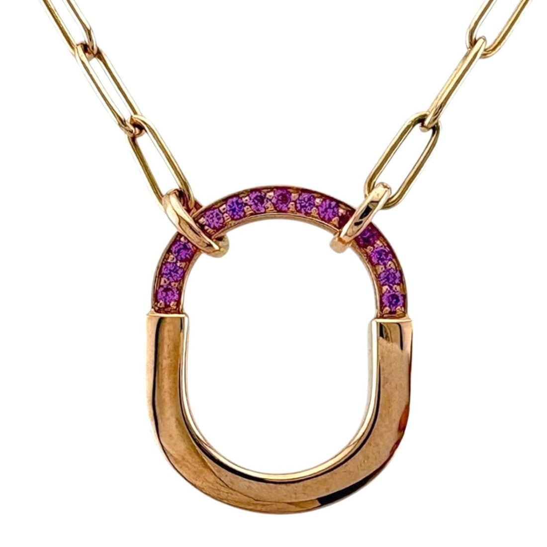 Tiffany & Co. Lock Necklace, 18K Pink Gold, Sapphire, Women's.: --- Catalog ---Category: SizePendant Size: 18mm x 15mm / 0.7'' x 0.59''Neck Circumference: 45 cm / 17.71''Category: DesignColor: Pink goldGender: WomenMaterial: Pink gold (18K)Necklace Type: NecklaceC