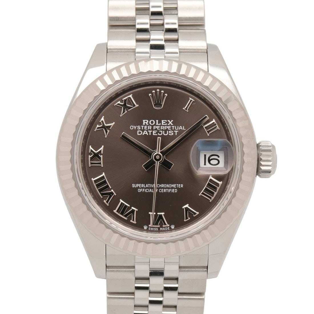 Rolex Lady Datejust 28 Random Serial Number Watch, 18K White Gold (18KWG) Stainless Steel, Ladies',: --- Catalog ---Category: SizeWrist Size: 15.5cm / 6.1''Case Diameter: 28mm / 1.1''Category: DesignType: WristwatchGender: WomenColor (Dial): GrayMaterial (Band): Stainless steel, White gold (18K)Mater