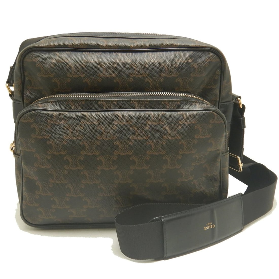 CELINE Messenger Bag 194272CAA Shoulder PVC Dark Brown Women's 254251 (1 of 20)