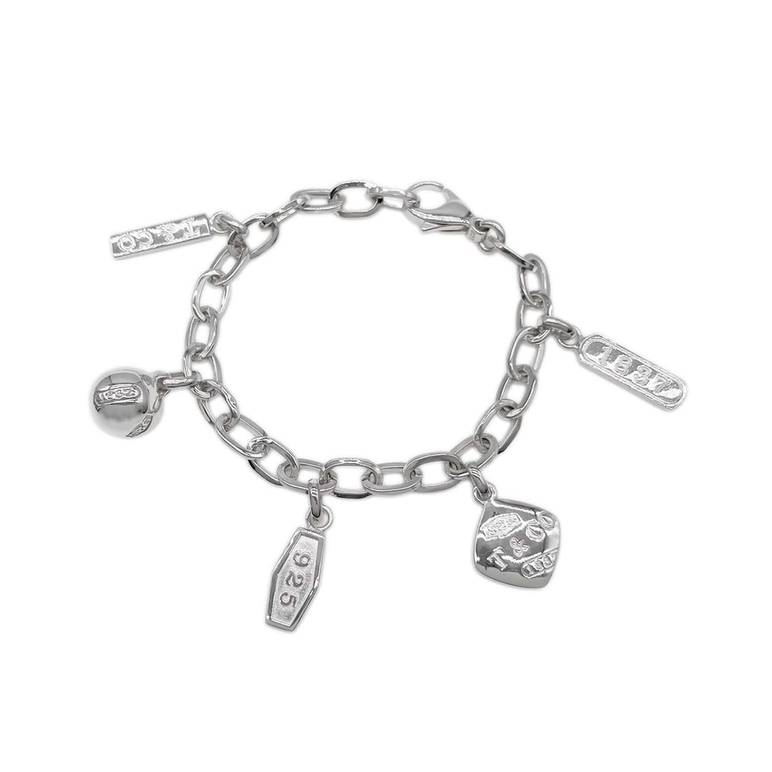 TIFFANY&Co. 1837 Element 5 Charm Bracelet Bangle SV925 Silver (1 of 7)