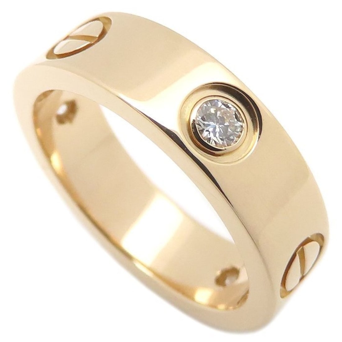 CARTIER Love Ring, Half Diamond 3P, Size 53, 18K Pink Gold, Item Number 295903 (1 of 7)