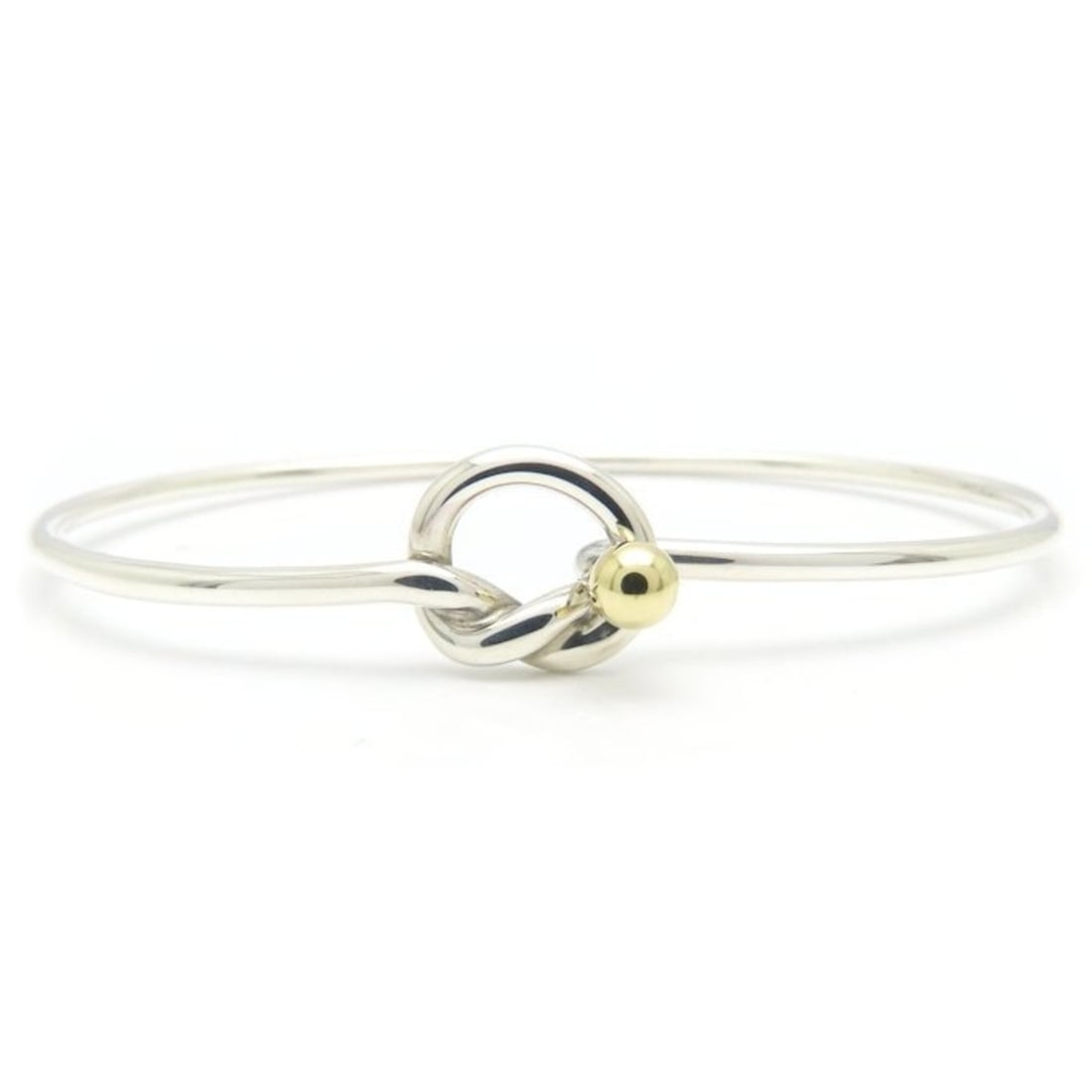 TIFFANY&Co. Love Knot Bangle SV925 x 18K Yellow Gold Women's 295919: --- Catalog ---Category: SizeLength: 17cm / 6.69''Category: DesignType: BangleGender: WomenMaterial: Silver 925, Yellow gold (18K)Category: GeneralBrand: Tiffany--- Item List ---Section: ConditionRank