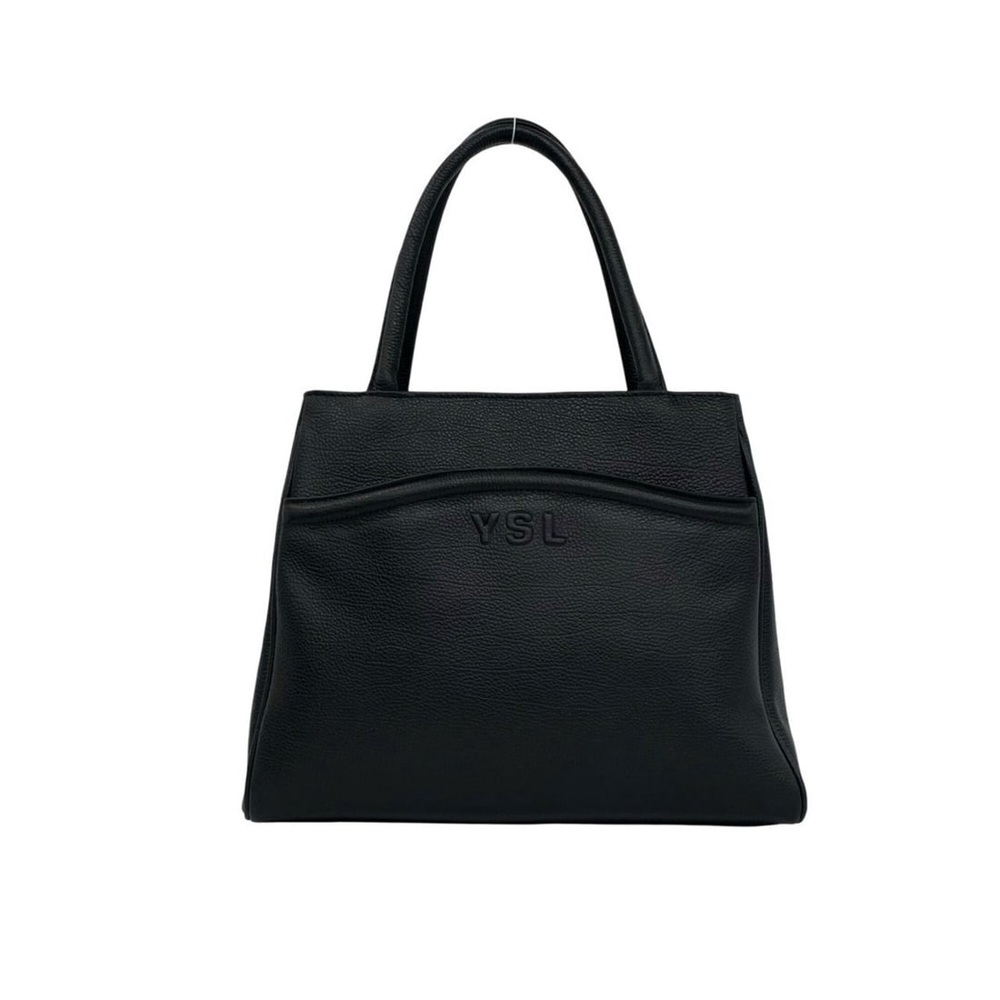 YVES SAINT LAURENT Vintage YSL Logo Leather Handbag Tote Bag Black 28897: --- Catalog ---Category: SizeSize (HxWxD): 22.5cm x 28cm x 12cm / 8.85'' x 11.02'' x 4.72''Category: DesignType: Handbag, Tote bagColor: BlackGender: WomenMaterial: Leather Category: GeneralBrand: Yve
