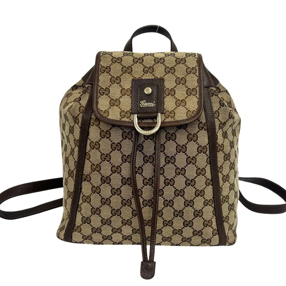 GUCCI Abbey GG Canvas Leather Backpack/Daypack (Brown, 03992): --- Catalog ---Category: SizeSize (HxWxD): 32cm x 28cm x 12.5cm / 12.59'' x 11.02'' x 4.92''Category: DesignType: BackpackColor: BrownGender: WomenMaterial: Canvas , Leather Category: GeneralBrand: Gu