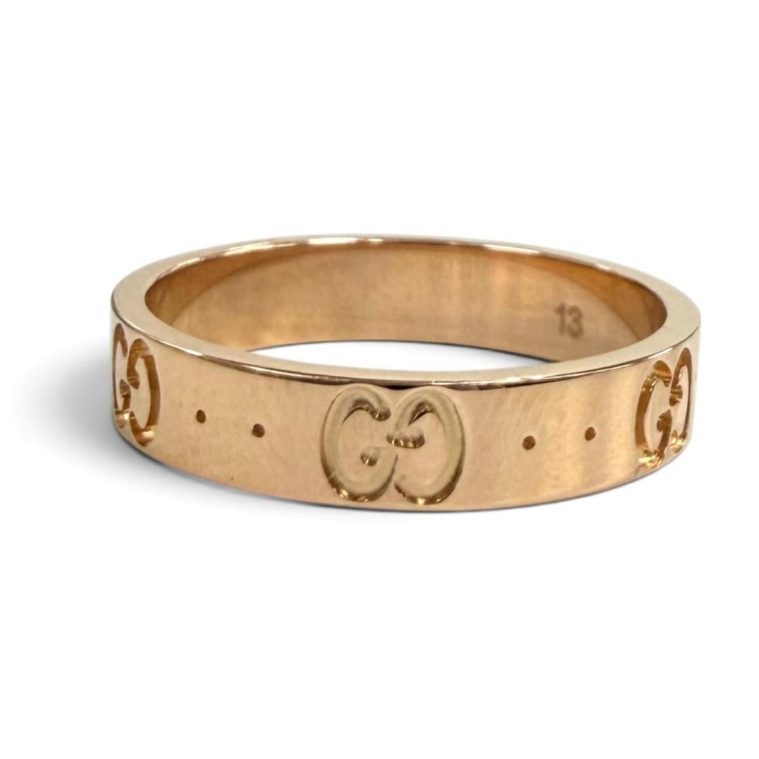 GUCCI 660070 Icon Ring, 750 (PG) Pink Gold, Made in Italy, Weight 3.69g, Women's, Comes with Box and: --- Catalog ---Category: SizeJP Size: 13US Size: 6.5Category: DesignType: Band ringColor: Pink goldGender: WomenMaterial: Pink gold (18K)Category: GeneralMPN: 660070Brand: GucciCountry of Origin: Ital