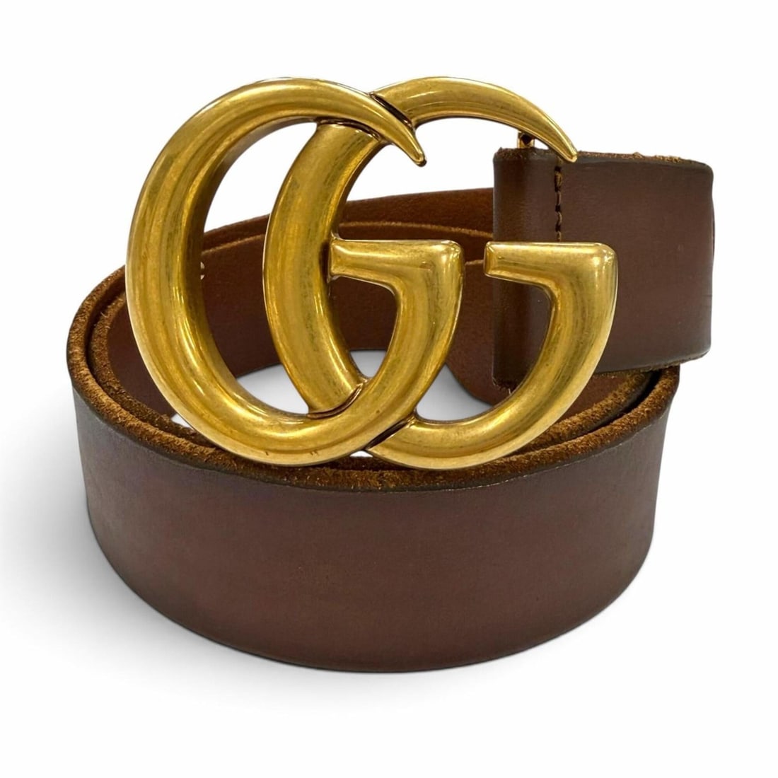 GUCCI 409465 493949 Leather Double G Buckle Wide Belt Brown Gold Hardware 75 30 Made in Italy Men's: --- Catalog ---Category: SizeLength: 69cm - 79cm / 27.16'' - 31.1''Category: DesignType: Standard beltColor: BrownGender: MenMaterial (Strap): Leather Category: GeneralMPN: 409416 493949Brand: GucciCo